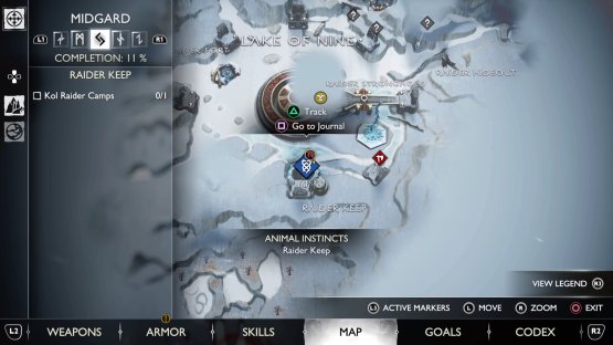 The location of the Raider Keep on the map