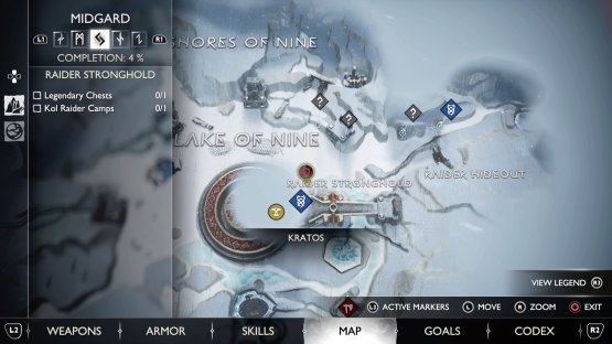 The location of the Raider Stronghold on the map