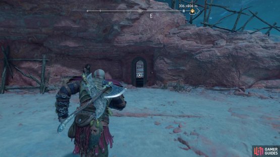 Find a tower along the northern end of The Forbidden Sands and climb up to an elevated ledge, where you can find a door.