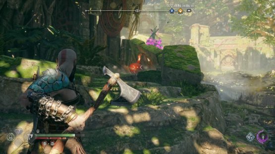Go behind the rocks here to get a bead on the explosive pot