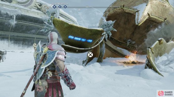Search the interior of the helmet to find the Rune Read - Tyr&rsquo;s Helmet,