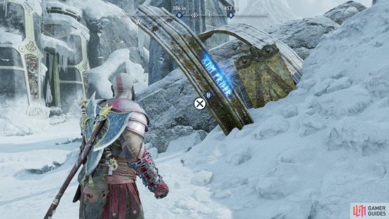 Search along the rubble near the Lake of Nine Mystic Gateway to find a scrap of Tyr&rsquo;s statue, upon which is scribe the Rune Read - Tyr&rsquo;s Left Bracer.