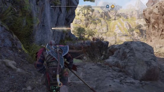 Toss a spear here on Nidavellir Beach to swing across to the other side