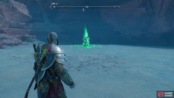 Search the southern edge of The Forbidden Sands to find the Berserker Gravestone of Hjalti the Stolid.