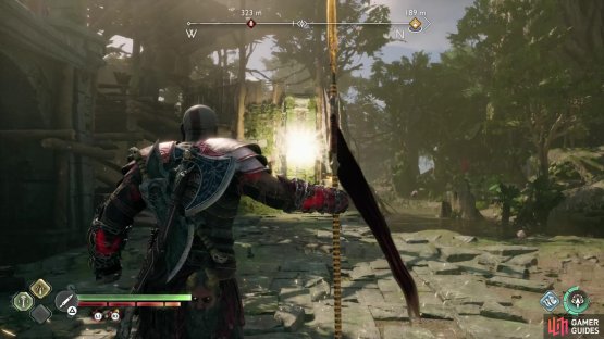 Find some ruins outside of Freyr&rsquo;s Camp and use the Draupnir Spear to damage a wall,