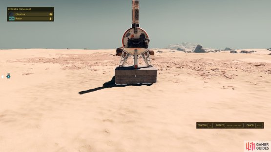 Find a planet (not this) and place a Beacon where you want to build. This allows you to build within the perimeter.