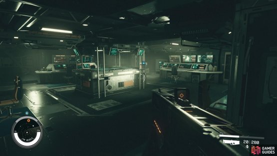 Locate the Beagle Datacore in the office of the ship