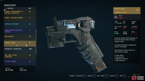 and she&rsquo;ll reward you with the Momento Mori gun. 
