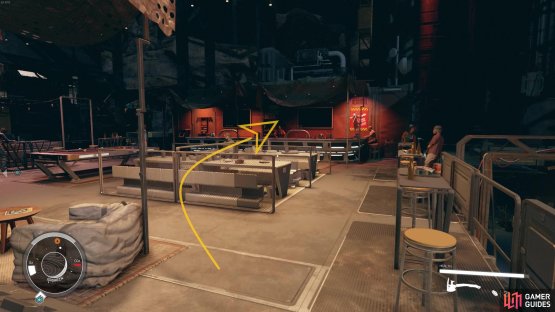 Locate Lizzy&rsquo;s Bar north of the spaceport in Gagarin Landing