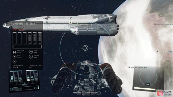 After hearing out the Chief on Paradiso, head to the unidentified ship in orbit and dock them.