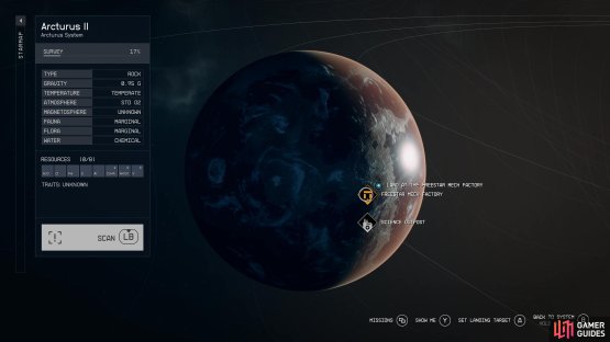 Land on the Arcturus II Planet