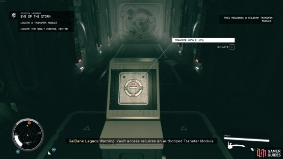 To open the transfer module lock
