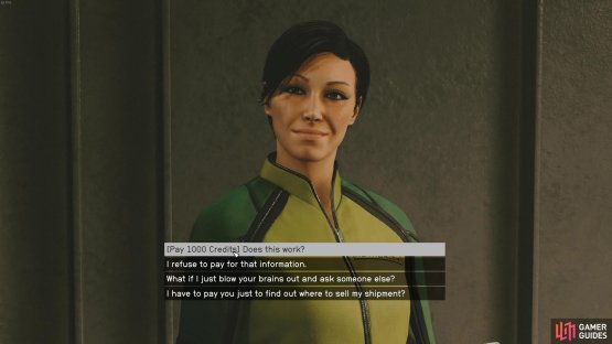 First speak with Saoirse and pay up the 1000 Credits for information