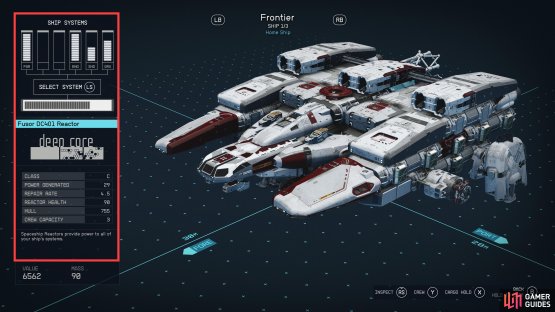 Your reactor powers all your subsystems, including your weapons, shield, engines and grav drive.