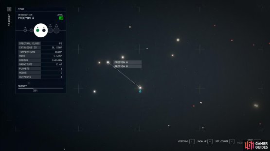The Scow is in the Procyon System which is northwest of Alpha Centauri.