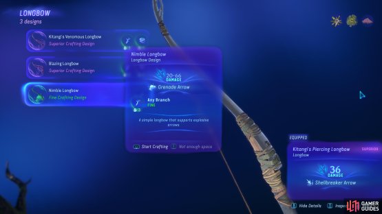 You can craft the Nimble Longbow from the beginning of the game.