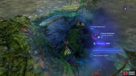 You can highlight and inspect Crimson Mushrooms using your Na&rsquo;vi sense.