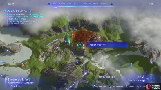 The location of the Flower Kite on the map.
