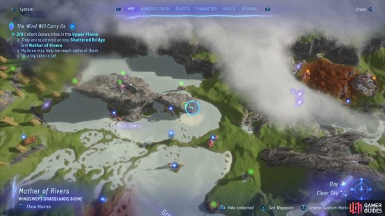 The location of the Storm Kite on the map.