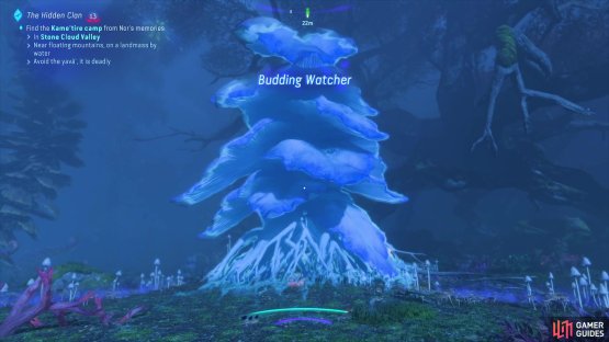 to find the second Cascading Stone Budding Watcher