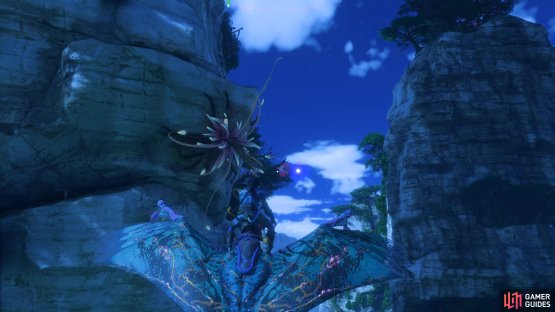Fly close to the Whip Leaf to activate, but avoid the vines