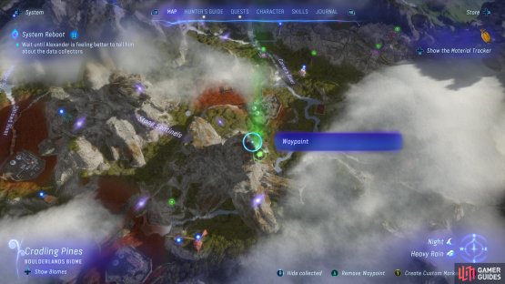 Go to the eastern Stone Sentinel in the Cradling Pines