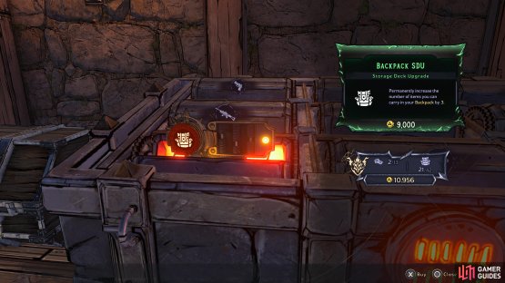 then interact with the machine near the Blacksmith to find a variety of upgrades. 