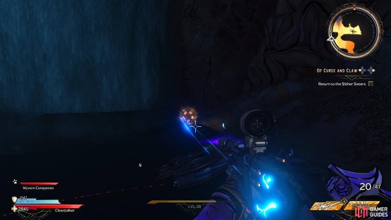 to find the Lucky Dice sitting in front of a waterfall. 