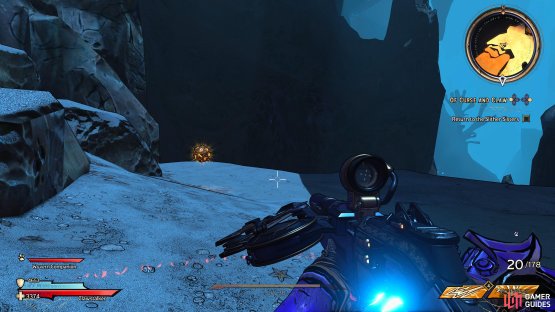 to find the Lucky Dice sitting near the cliff edge. 