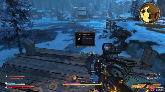 to find the Get The Freak Out Scroll sitting on a pier. 