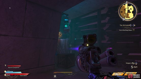 to find the Lucky Dice sitting in a small room on the right. 