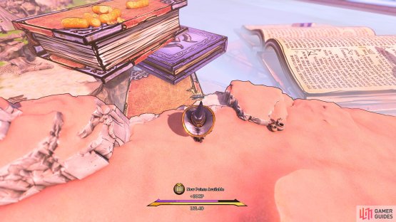 to find the Sands Scroll sitting on the cliff edge.