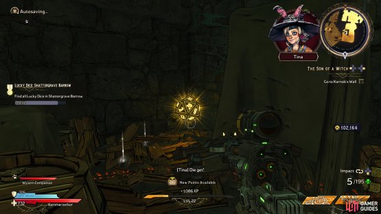 to find the tenth Lucky Dice hitting behind some crates to the right of the stairs. 
