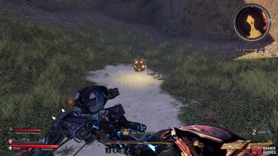 It is at the dead end north of the large creature carcass