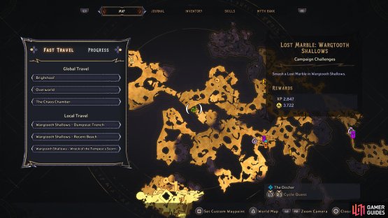 Head to this location of Wargtooth Shallows