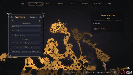 Head to this location of Wargtooth Shallows