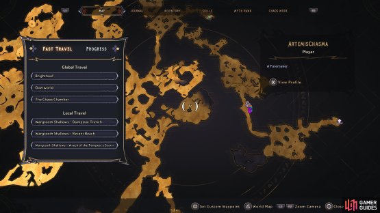 Head to this location of Wargtooth Shallows