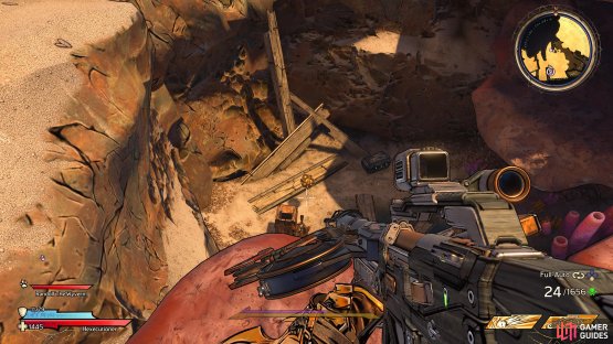 to find Lucky Dice sitting inside a hole. 