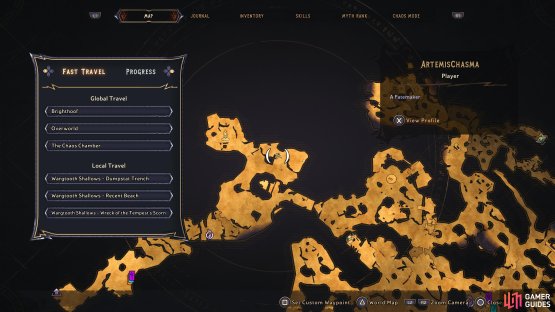 Head to this location of the Wargtooth Shallows