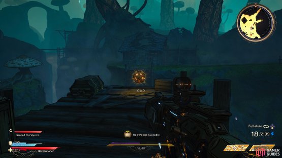 to find the Lucky Dice sitting on a broken wooden bridge. 