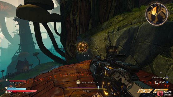 to find the Lucky Dice sitting on a mushroom.