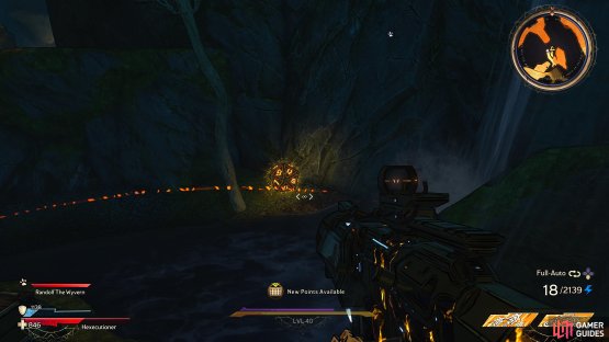 to find the Lucky Dice sitting in front of a waterfall. 