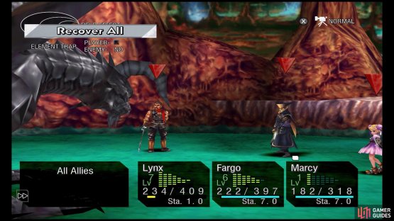 Use recovery Elements like Recover All and Heal All to keep your party healthy!