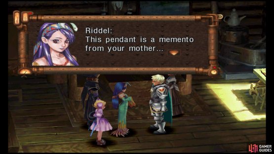 You need to bring Riddel and the Memento Pendant.