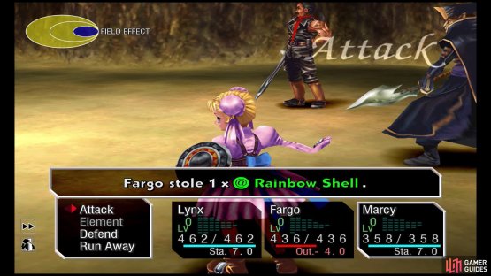 You can steal a Rainbow Shell from the Criosphinx, but you also need to win!