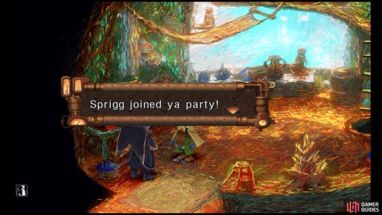 Upon laying eyes upon real people for the first time in forever, Sprigg will join you.