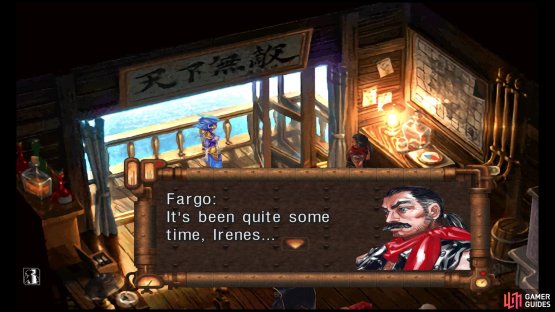 Inside the captain&rsquo;s cabin, Fargo will briefly speak with Irenes.