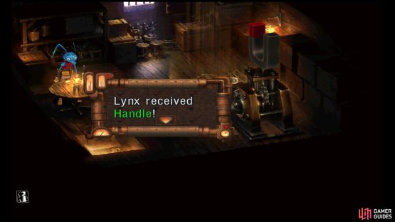 Finally, steal the Handle from the top floor of the inn.