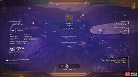 You can inspect all flora and fauna on any planet to earn units.