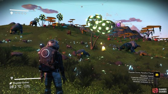 Some planets have an abundance of large creatures which yield Meaty Chunks.
